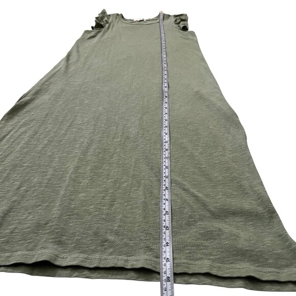 Sundry Flutter Sleeve Cotton Midi Dress Green Size 0 Boho Minimalist Spring - Picture 7 of 7